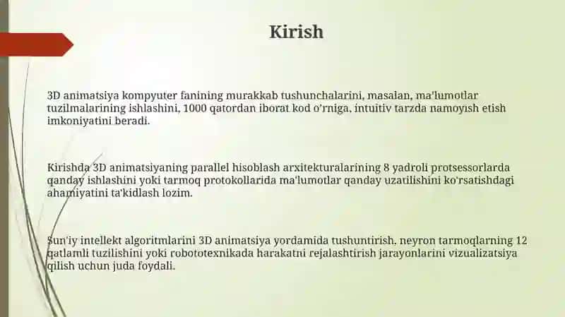 3D animatsiya informatika darslari 3