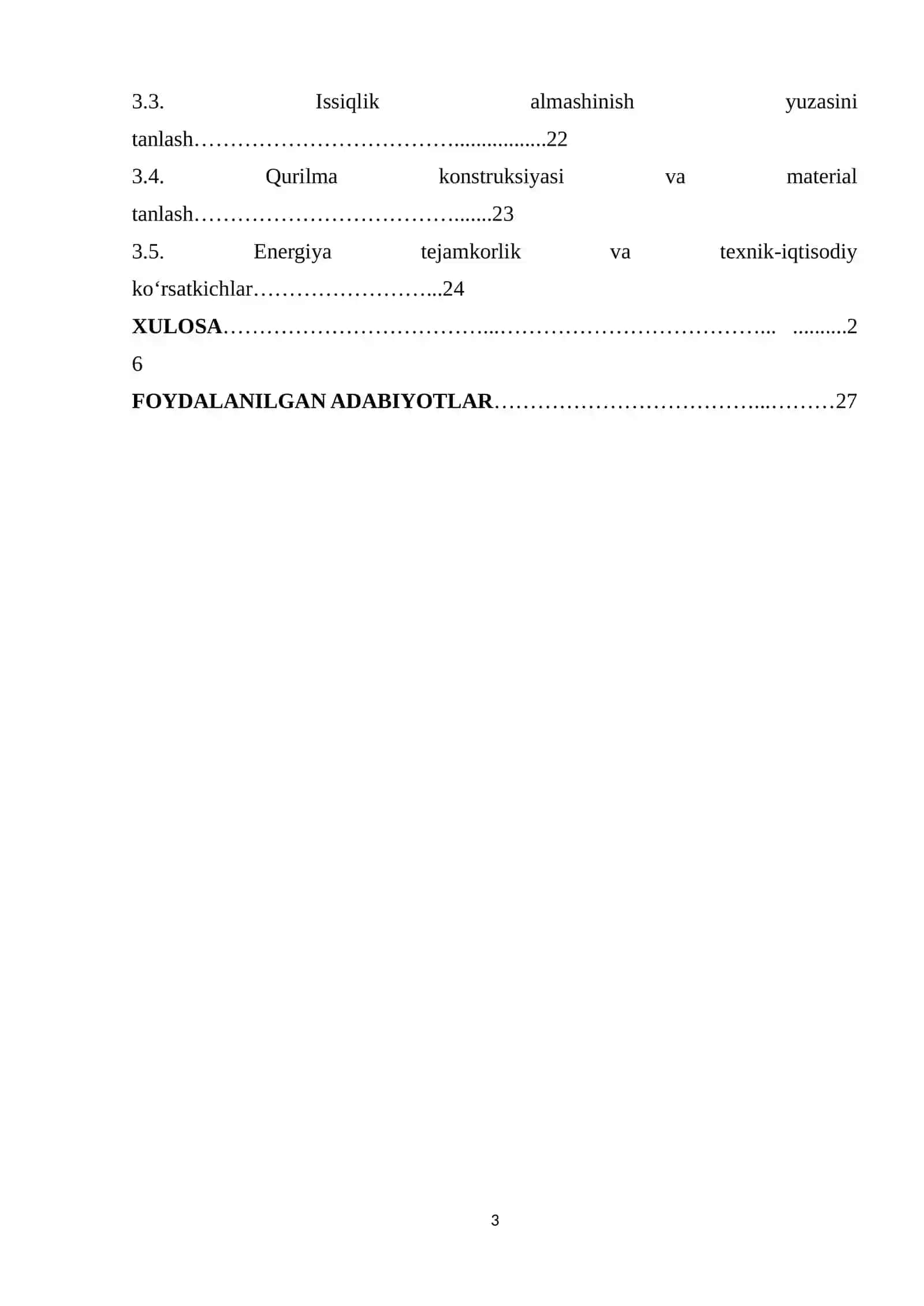 Ikki korpusli bugʻlatish qurulmasini hisoblash va loyihalash 3