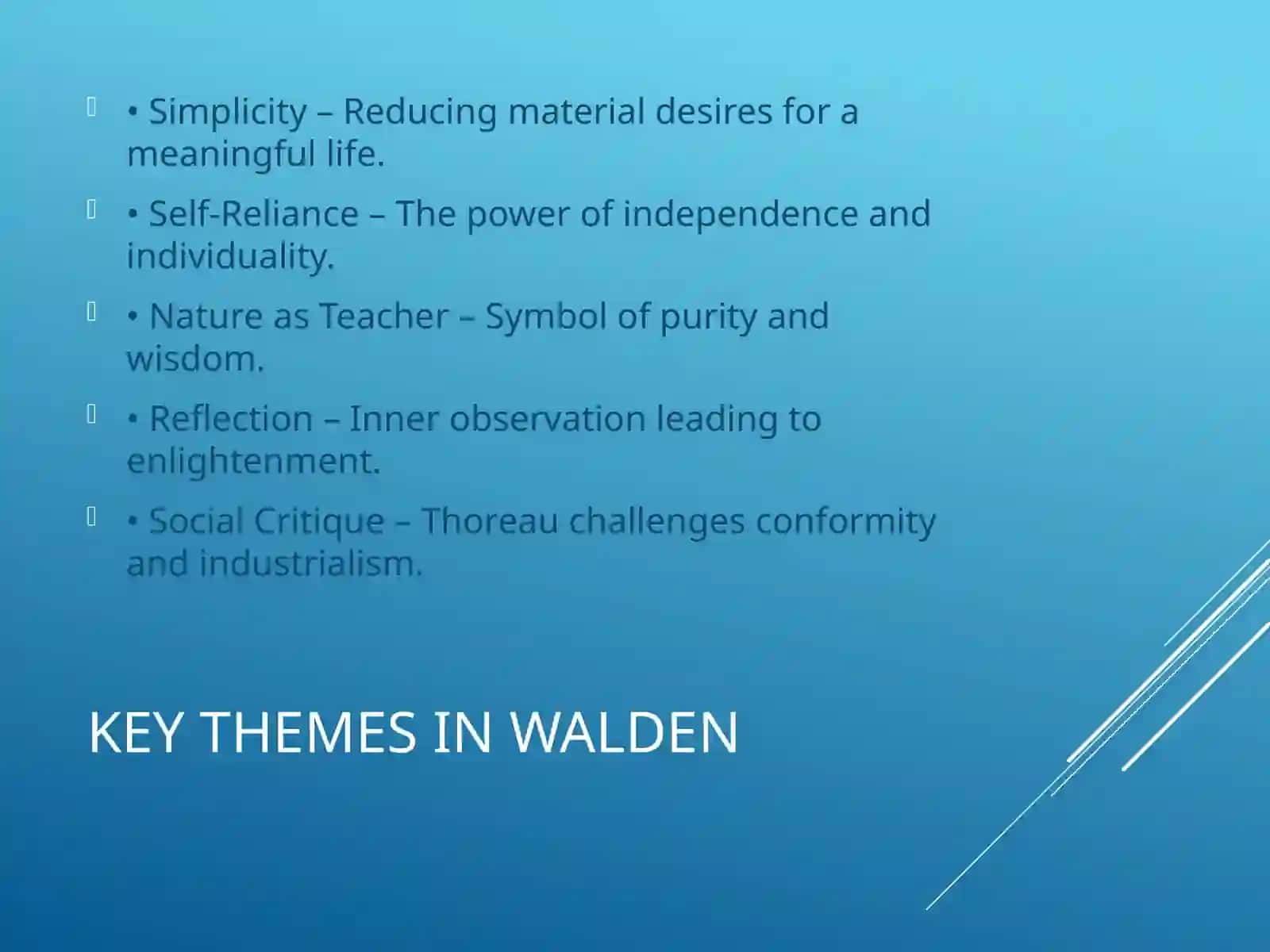Nature and Self-Realization in Thoreau's Walden 3