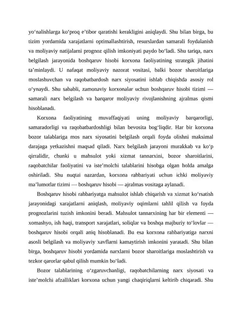 Narx belgilashda boshqaruv hisobi 3
