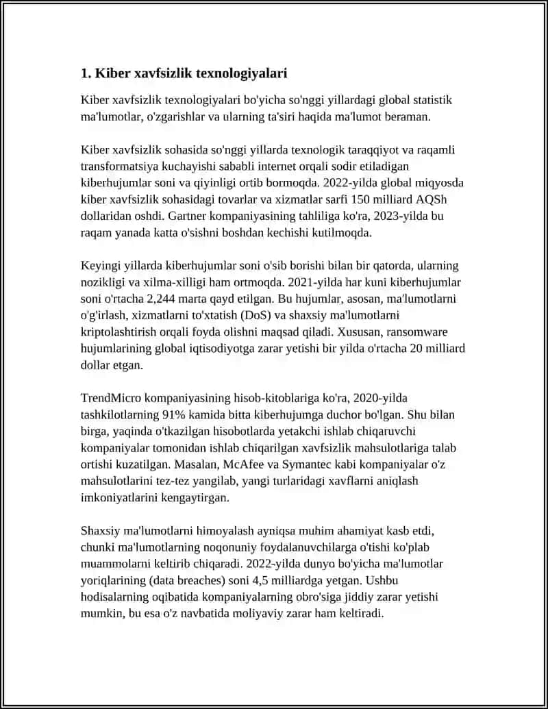 XAVFSIZLIK VA TEXNOLOGIYA TURLARI VA TA’SIR DARAJASINI MINIMALLASHTIRISH USULLARI 3