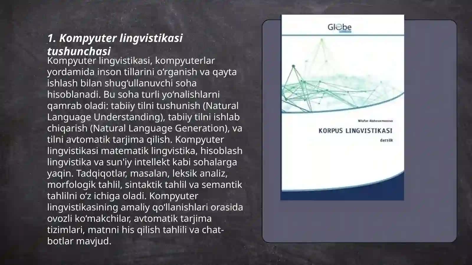 Kompyuter lingvistikasi va korpus lingvistikasining o’xshash farqli jihatlari 3