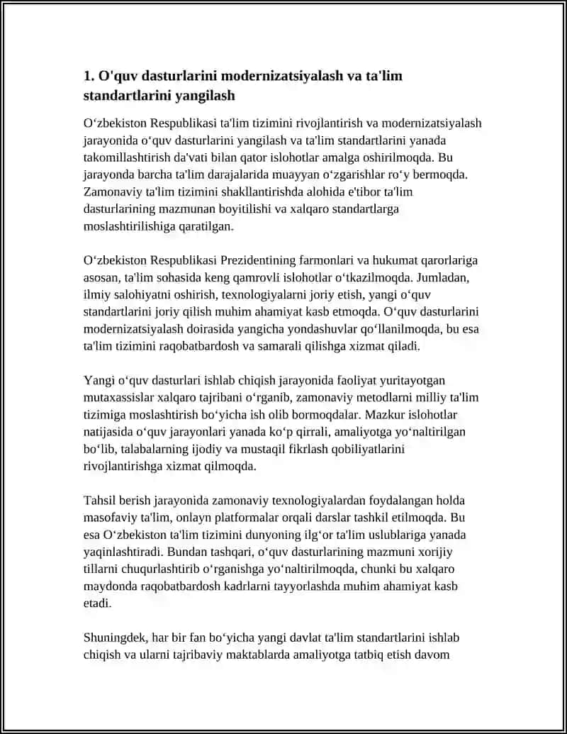 O'quv dasturlarini modernizatsiyalash va ta'lim standartlarini yangilash 3