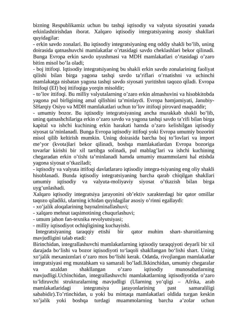 Хаlqаrо iqtisоdiy munоsаbаtlаr tizimi vа uning аsоsiy shаkllаri 3