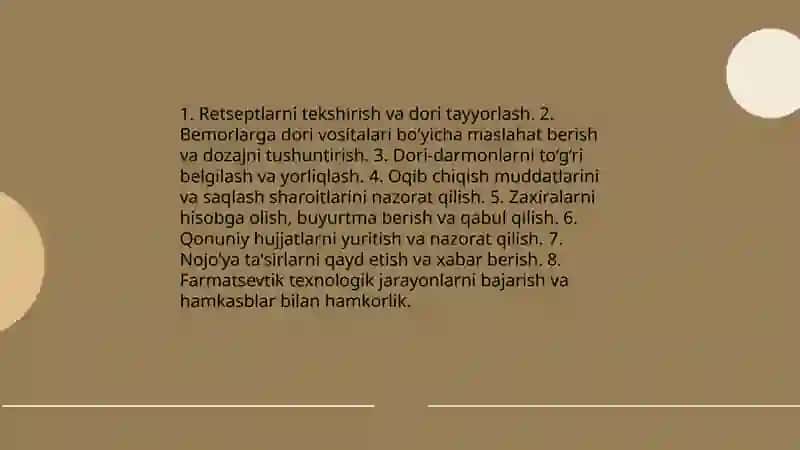 Farmatsevt dorixona jamoasining a'zosi 3