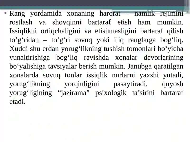 Mehmonxona intereri va lanshaftini yaratishda ergonomik   talablar. 3