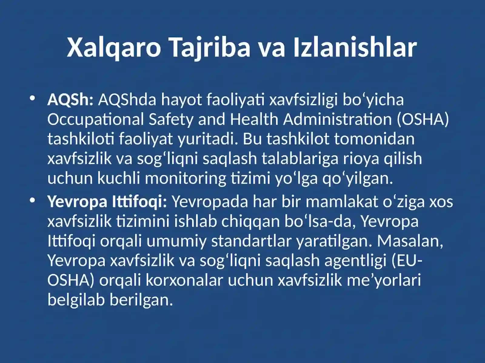 Hayot faoliyati xavfsizligini ta'minlashga oid xalqaro tajriba va izlanishlar tahlili 3