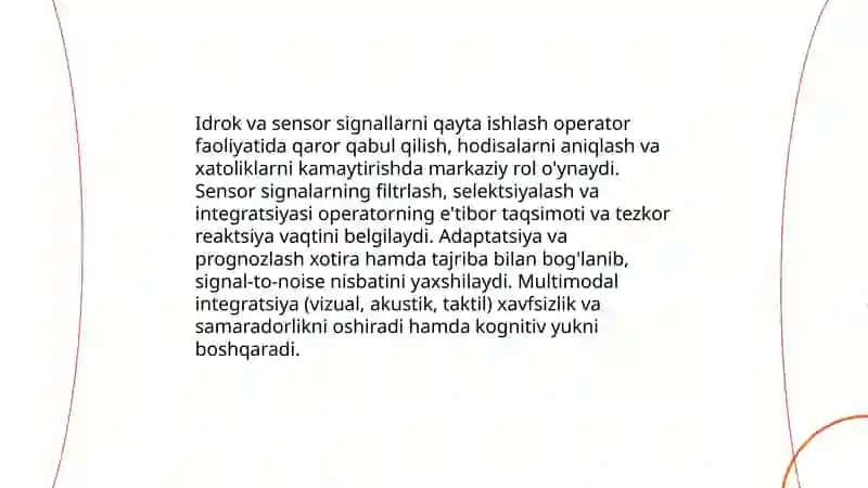 Operatorning faoliyatida bilish jarayonlarining òrni 3