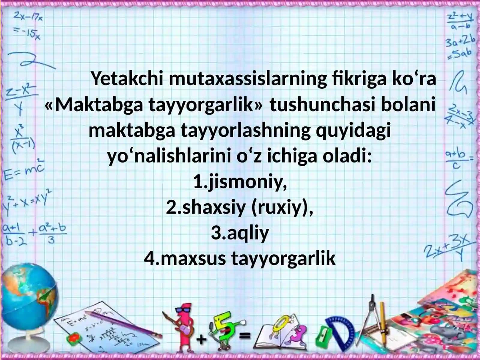 Maktabgacha yoshdagi bolalarni maktab ta'limiga tayyorlash nazariyasi 3