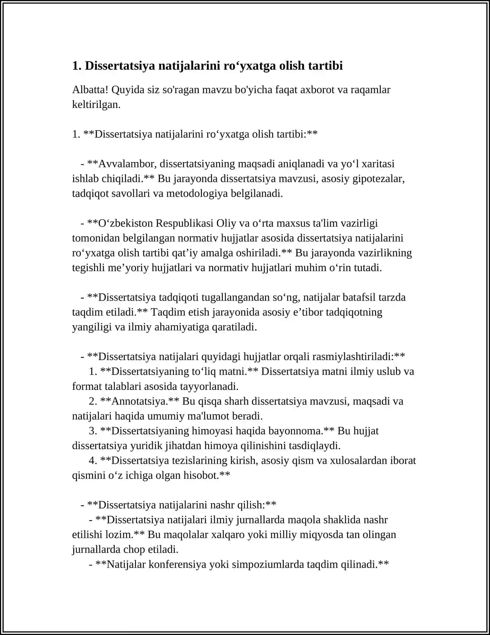 TADQIQOT NATIJALARINI RO‘YXATGA OLISH VA NASHR ETISH, ILMIY NASHRLAR TURLARI 3