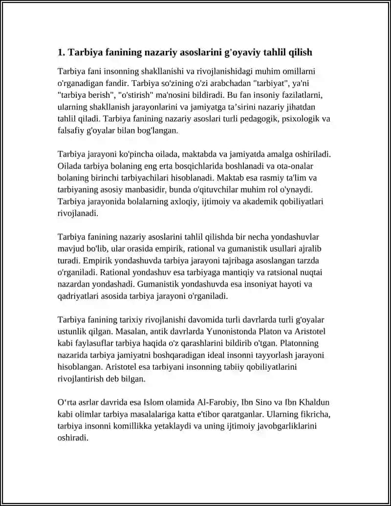 TARBIYA FANINI O ZIGA XOSLIKLARINI GIYOSIY TAHLIL GILISH. 3