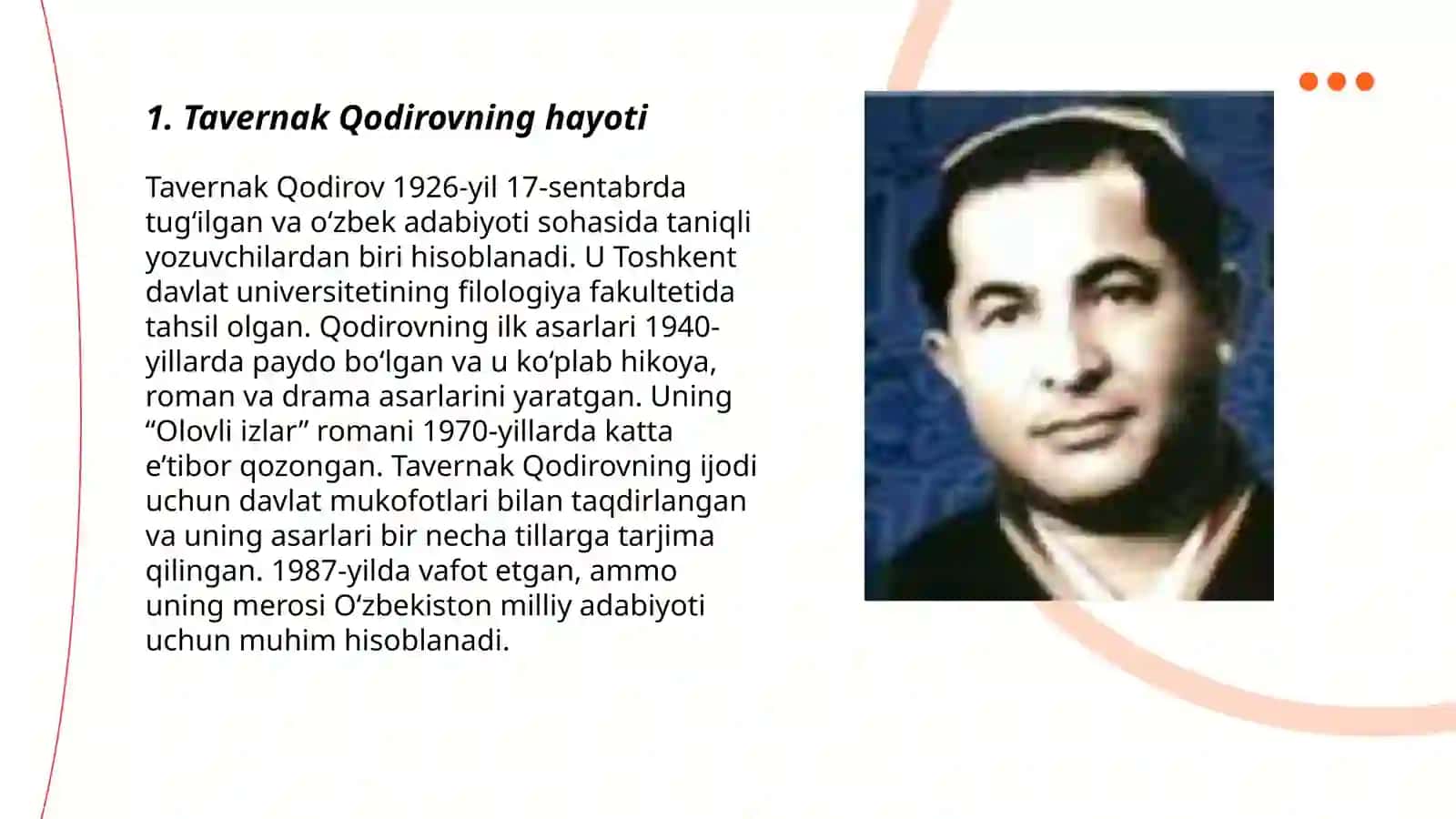 Tavernak Qodirov hayoti va ijodi 3
