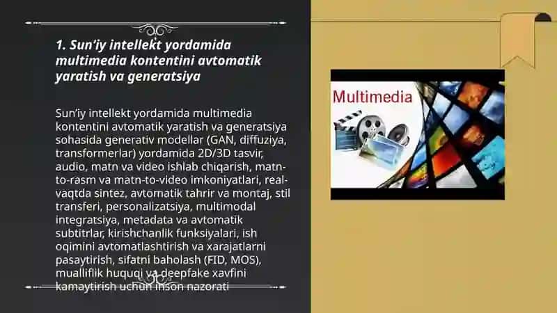 Multimedia texnologiyalarining kelajagi va sun’iy intellekt integratsiyasi 3