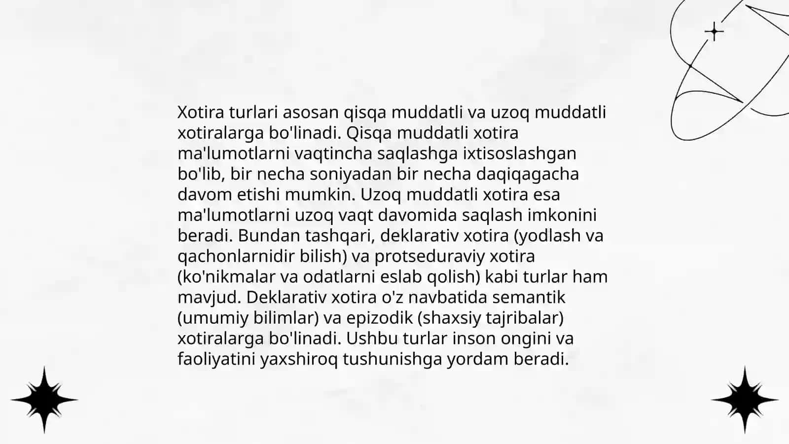 Xotira turlari va uning jarayonlari 3