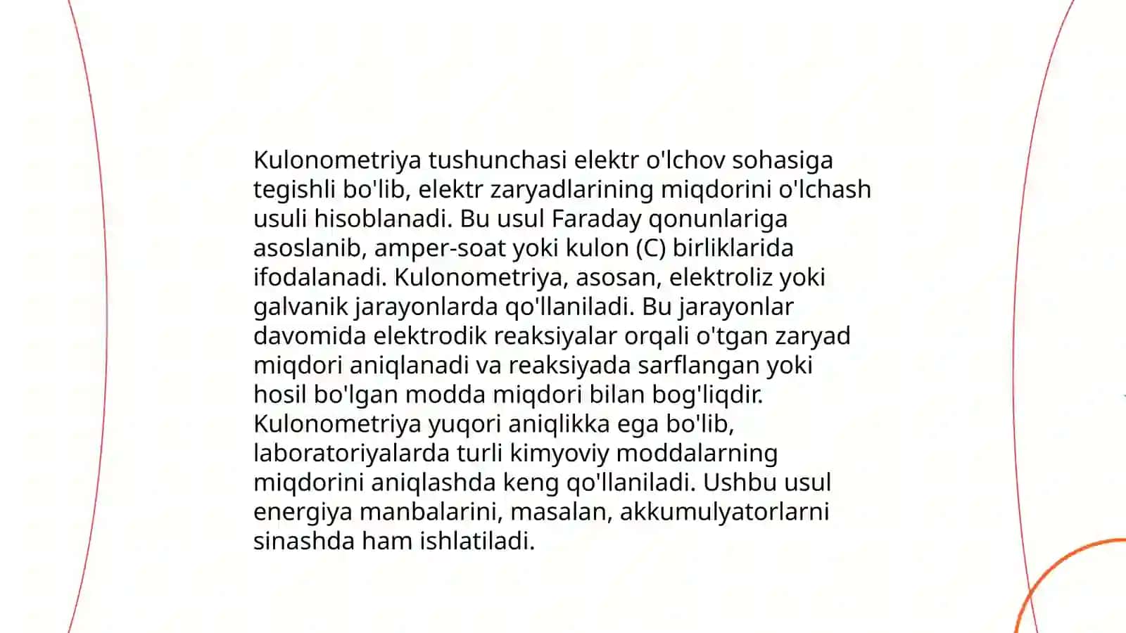 Kulonometriyani mohiyati. Tortma va hajmiy kulonometrlar 3