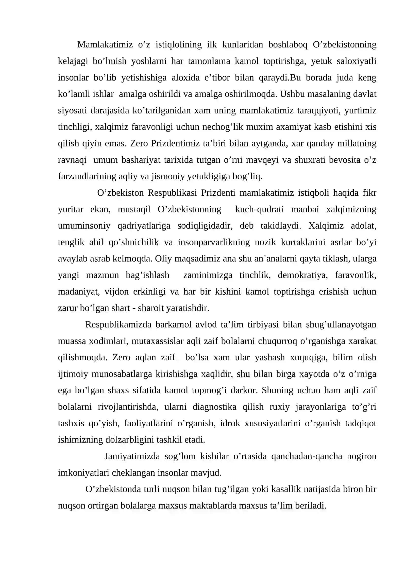Psixiatriyada shaxsni nuqsonli rivojlanishlari va ularga qo’llaniladigan kompleks davo-pedagogik choralar 3