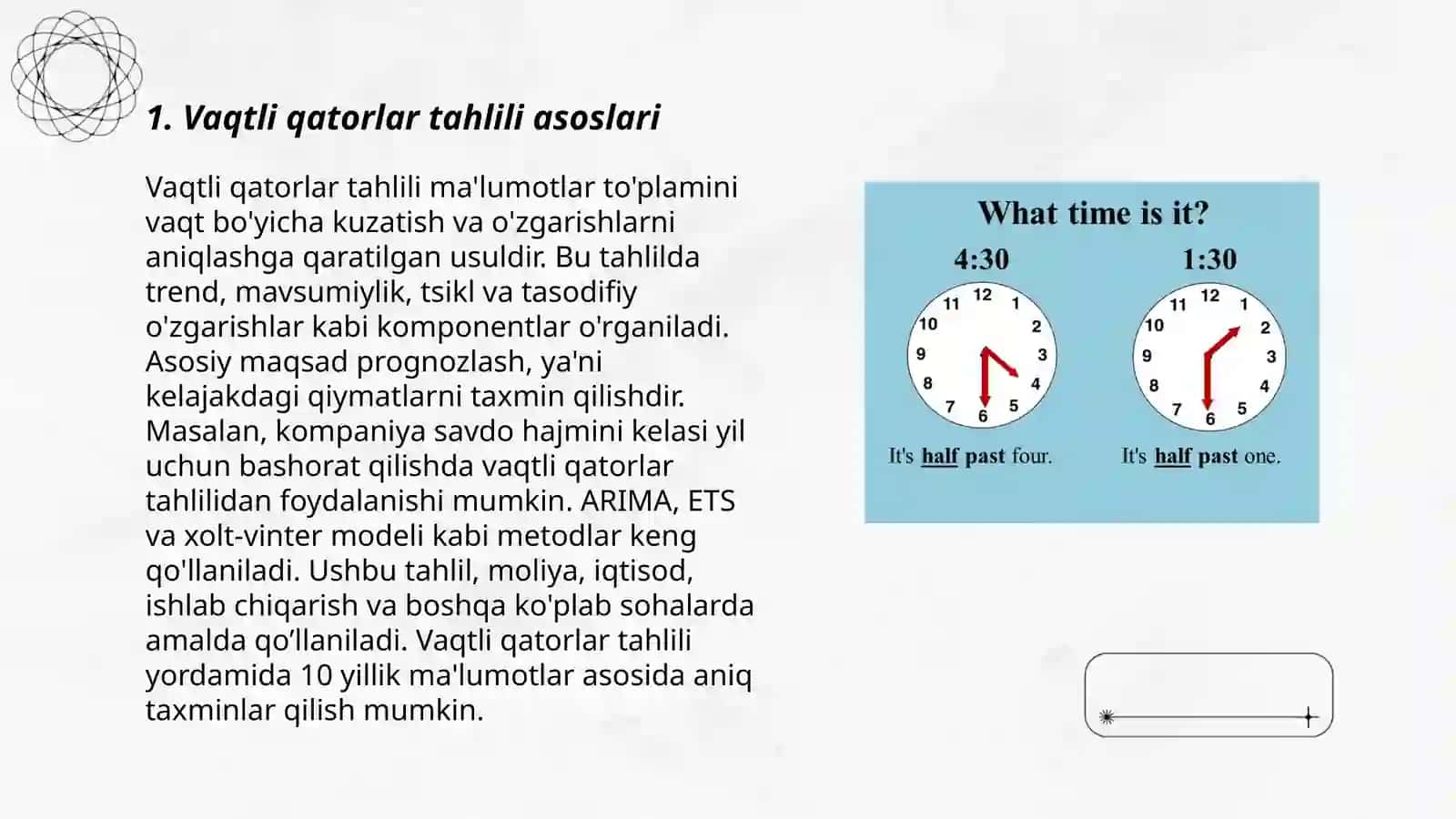 Vaqtli qatorlar tahlili asoslari 3