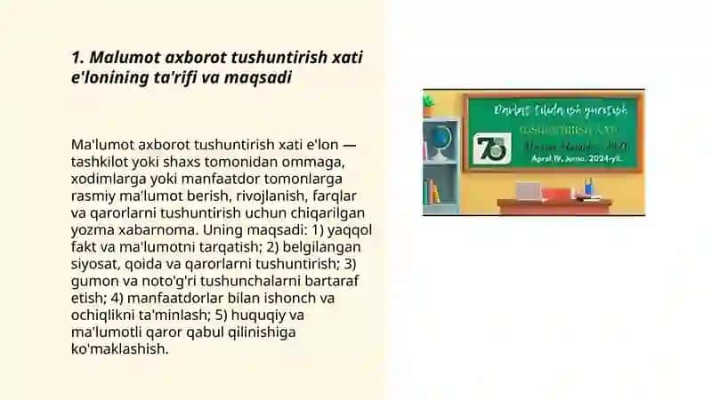 Malumot axborot tushuntirish xati e'lon 3