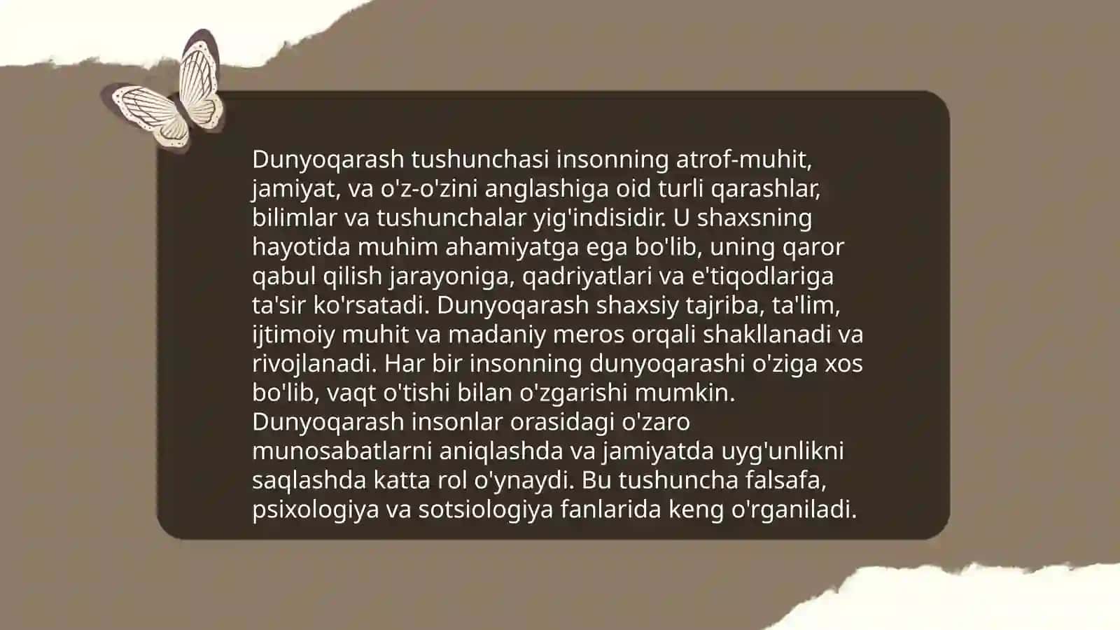 Dunyo qarashing mohiyati tuzilishi, va asosiy funksiyalari 3
