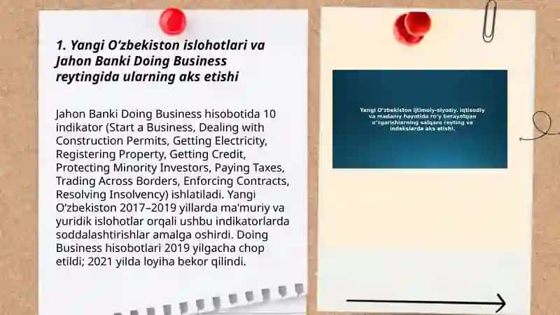 Yangi Oʻzbekiston ijtimoiy-siyosiy iqtisodiy va madaniy hayotida roʻy berayotgan oʻzgarishlarning xalqaro reyting va indekslarda ask etish 3