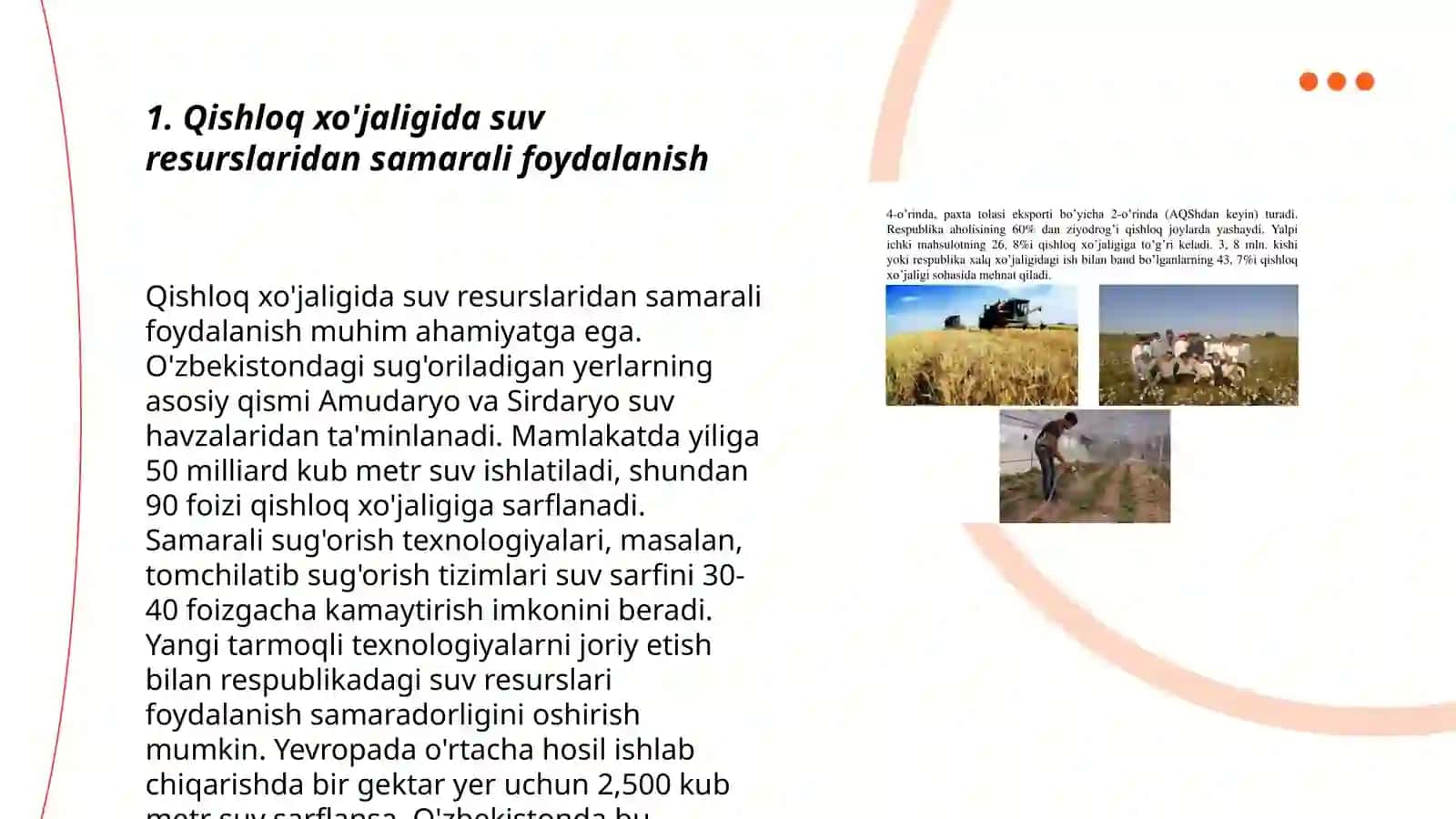Qishloq xo'jaligiga oid milliy resurslardan foydalanish 3