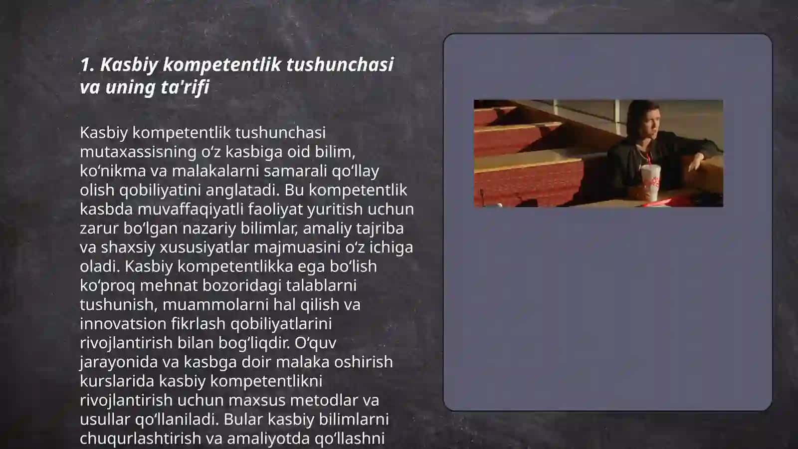 Kasbiy kompetentlik fanining mazmuni mohiyati o'rganishning ahamiyati 3
