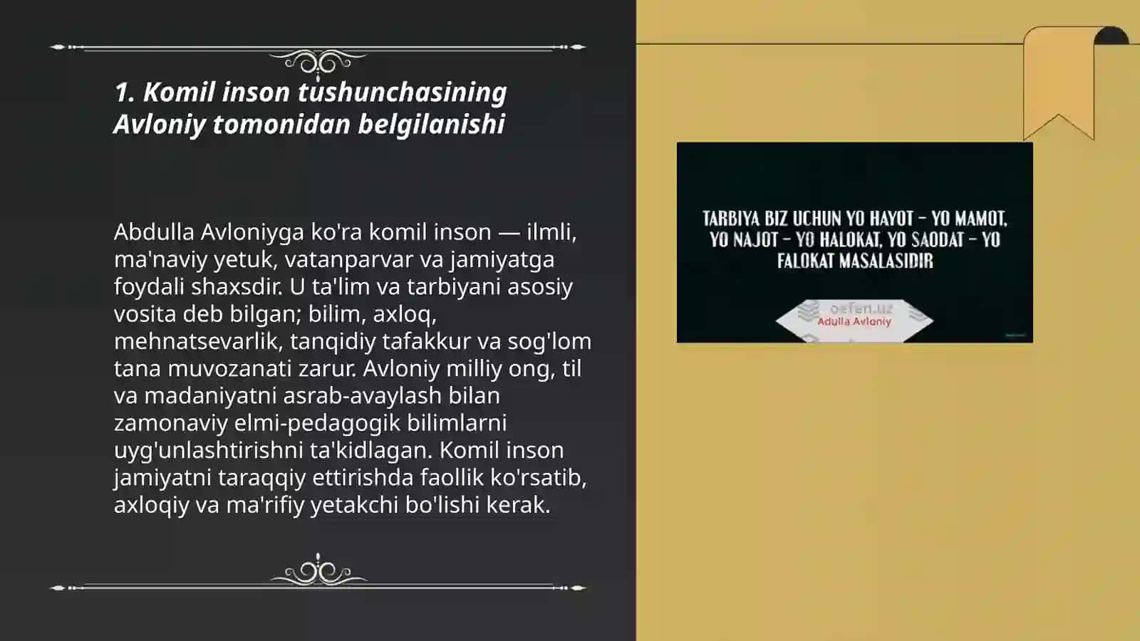 Komil inson tushunchasining Avloniy tomonidan belgilanishi 3