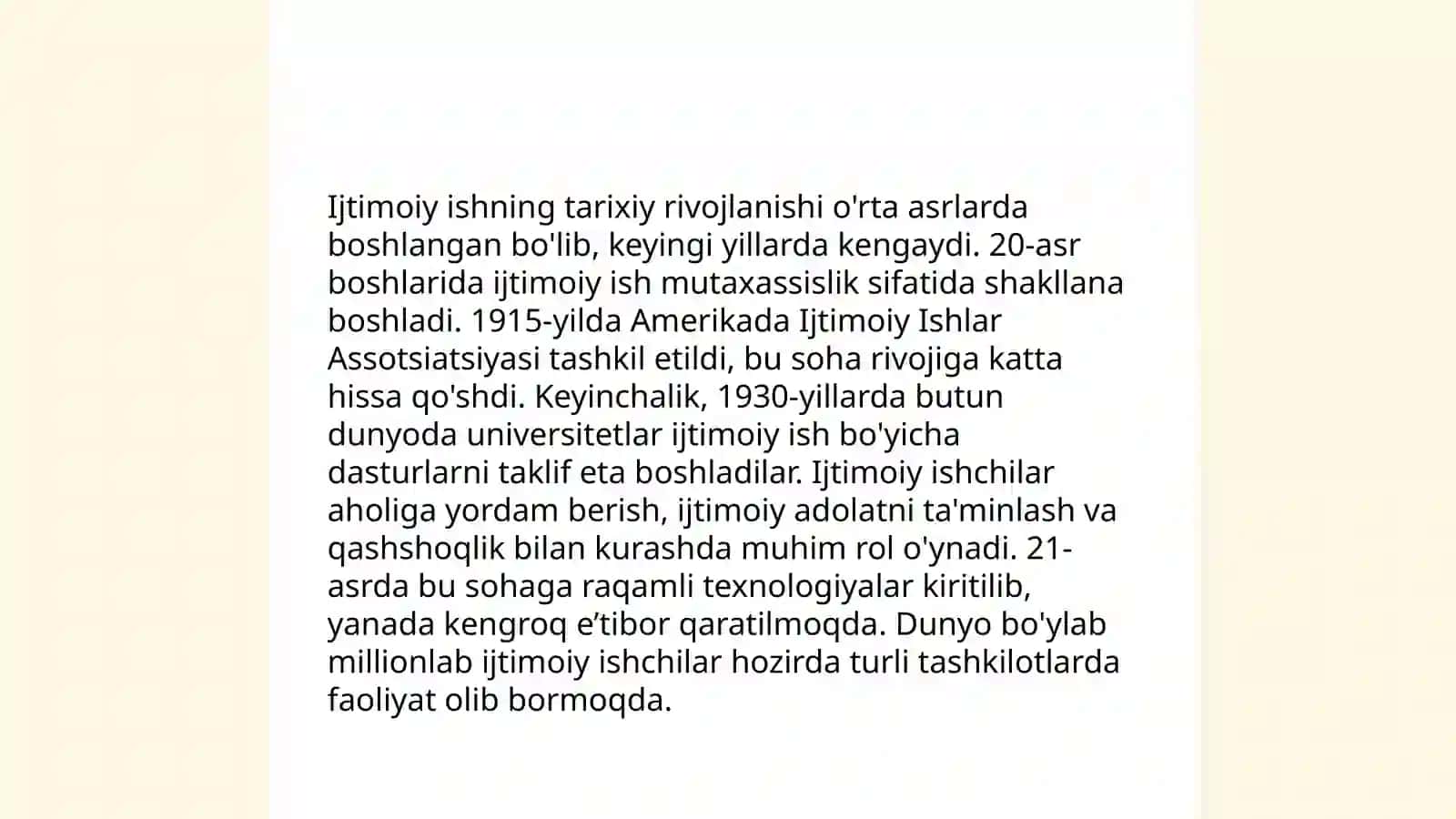Ijtimoiy ishning kasbiy faoliyat sifatida rivojlanish bosqichlari 3