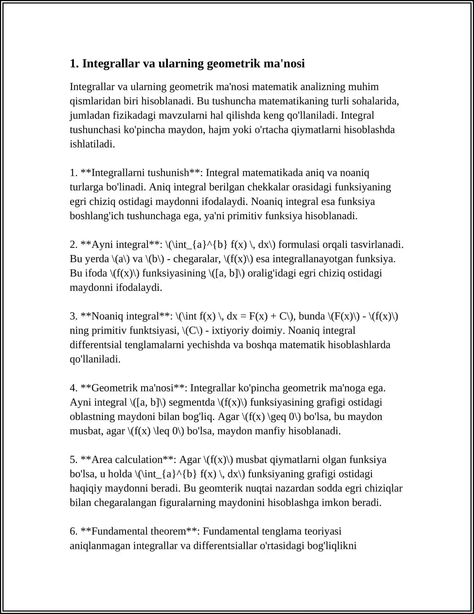 ANIQ INTEGRALNING GEOMETRIK TADBIQI 3