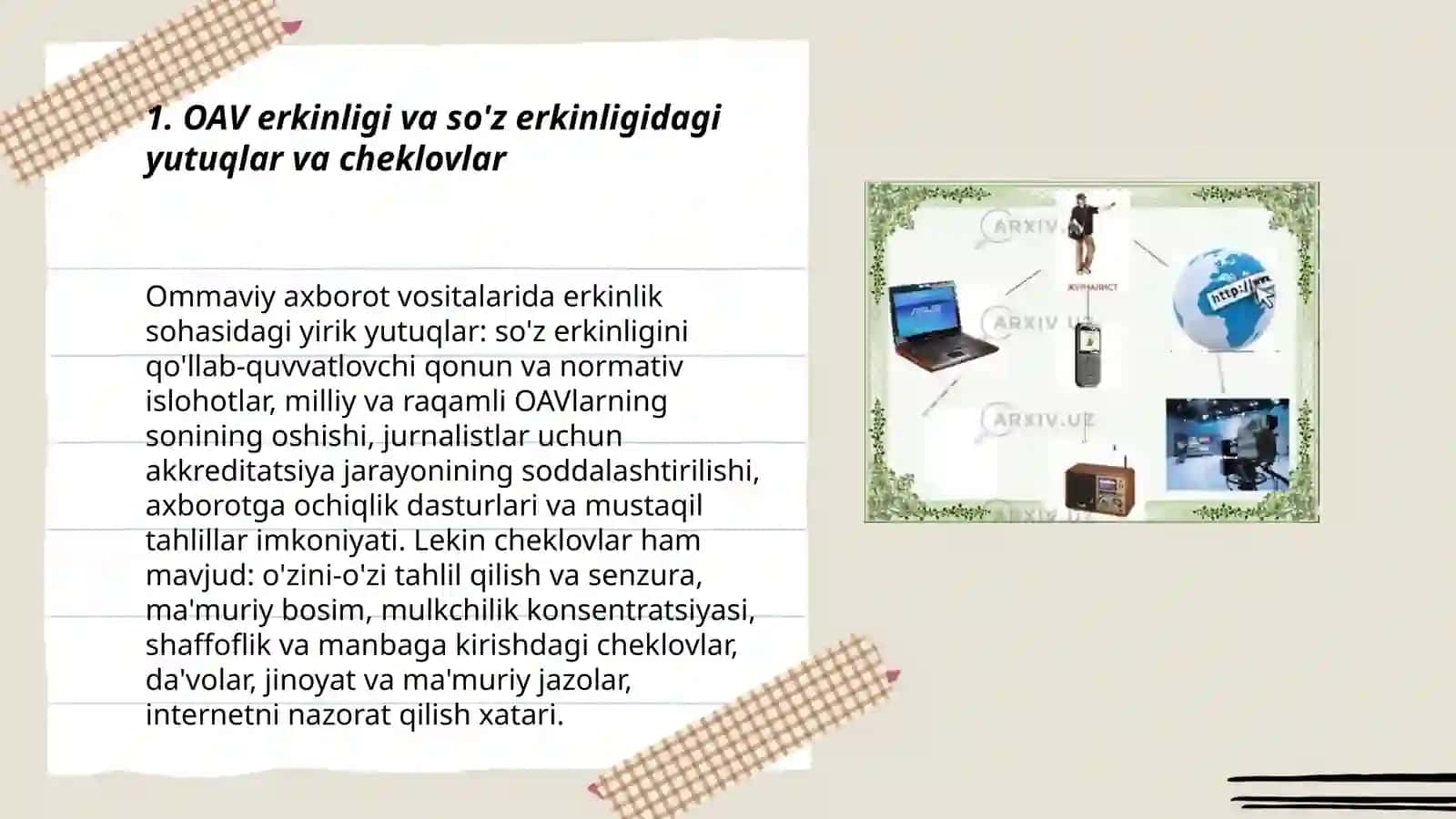Ommaviy axborot vositalari faoliyati:yutuq va muammolar 3