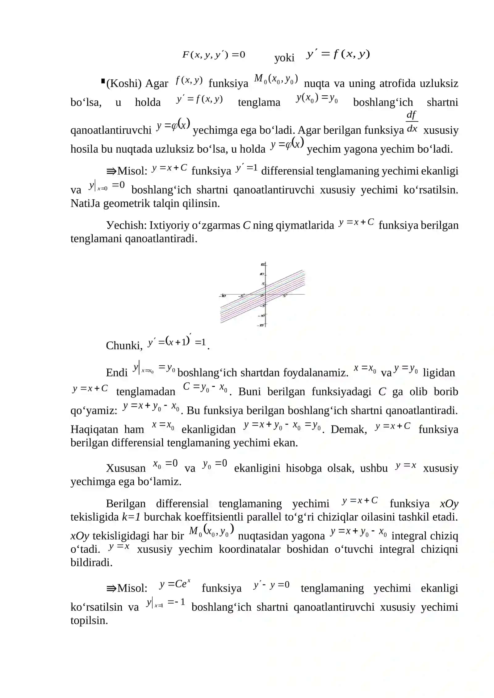 Differensial tenglamalar va birinchi tartibli differensial tenglamalar 3