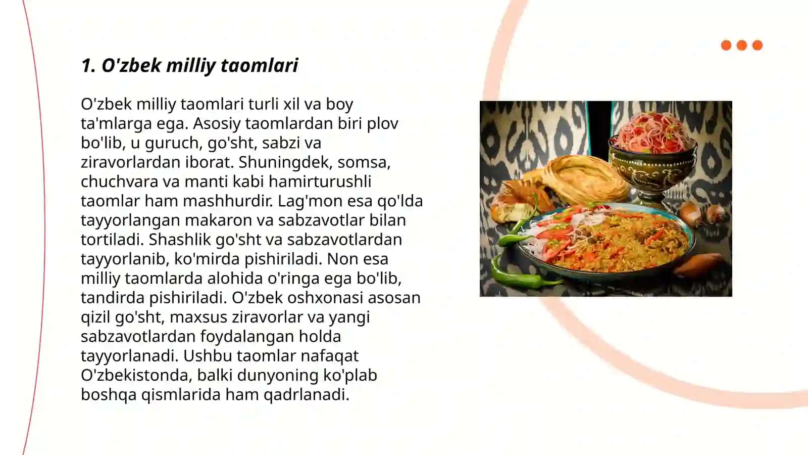 O'zbek milliy taomlari 3