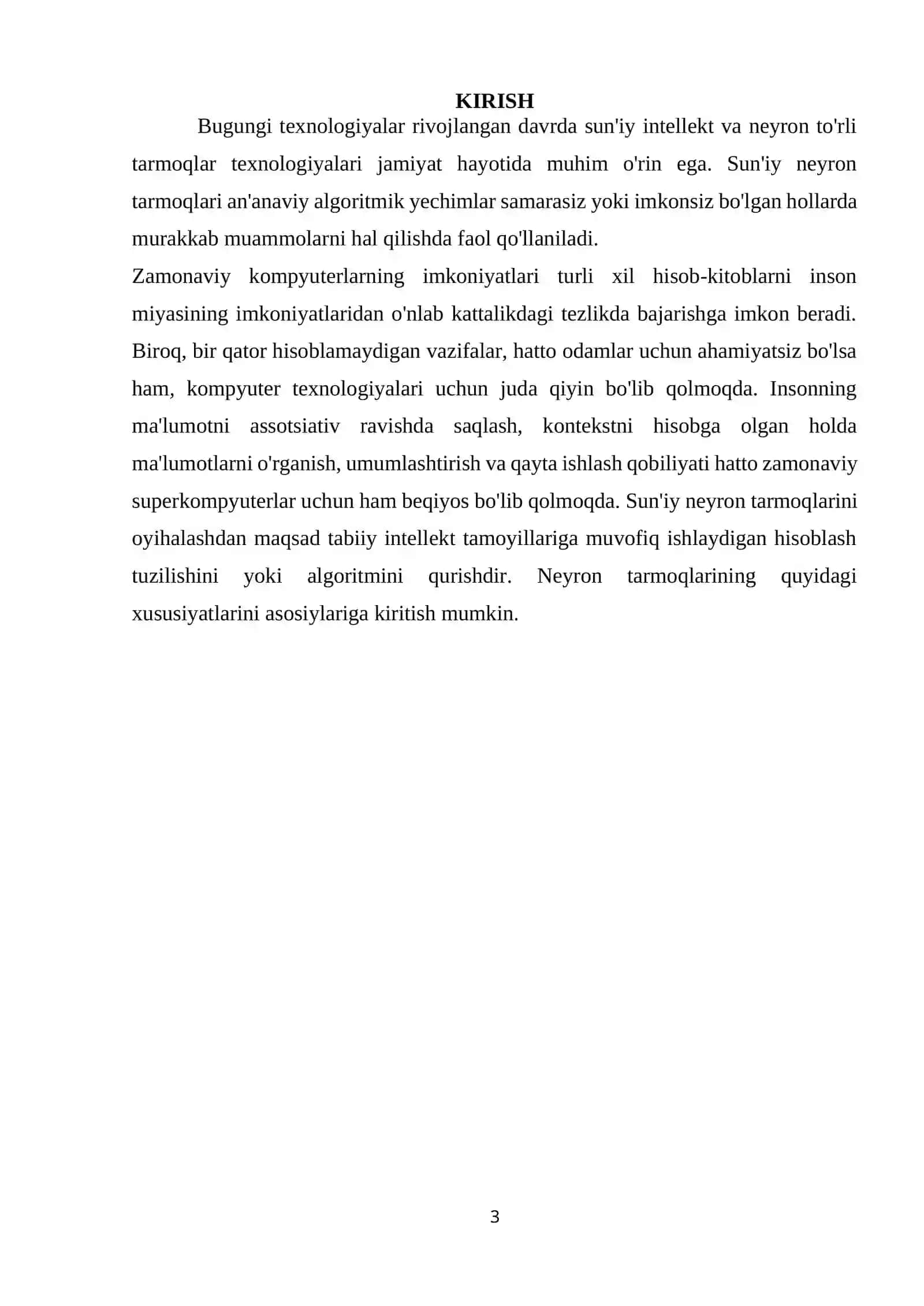 SUN’IY INTELLEKT VA NEYRON TARMOQLARI 3