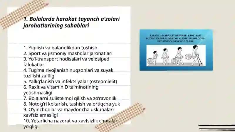 Harakat tayanch aʼzolari jarohatlangan bolalar, Toshbekova Gulniso 3