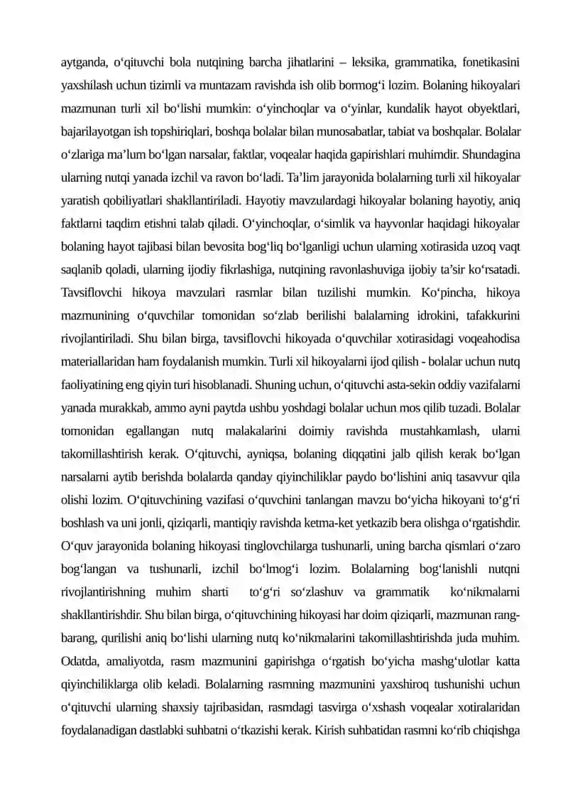 O`QISH SAVODXONLIGI DARSLARIDA HIKOYA O`TISH USLUBIYATI 3