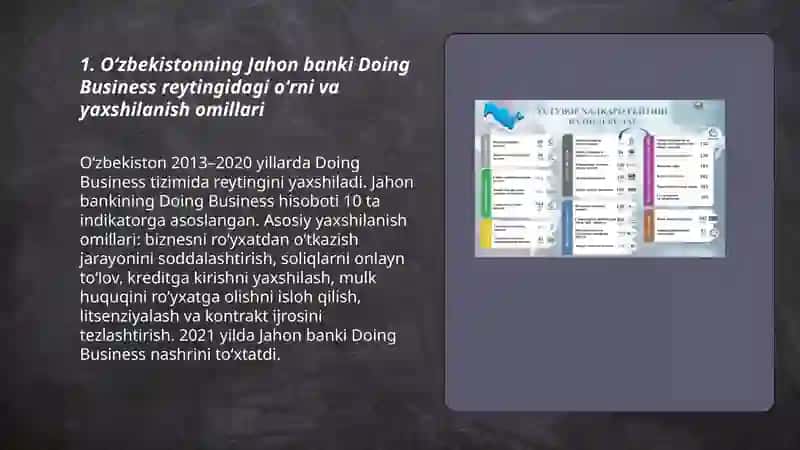 Oʻzbekiston Respublikasining xalqaro reyting va indekslardagi oʻrni va nufuzini ortib borishi 3