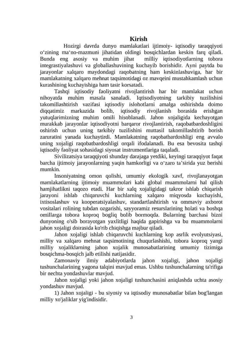 JAHON XOʻJALIGI TARAQQIYOTINING XOZIRGI ZAMON XUSUSIYATLARI 3