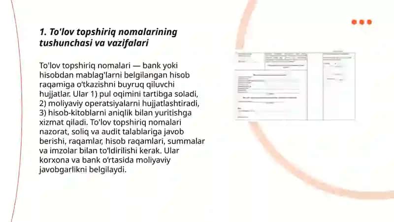 To'lov topshiriq nomalari bilan hisob kitoblar hisobi 3