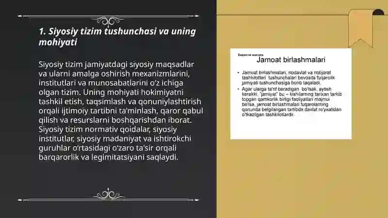 JAMIYATNING SIYOSIY TIZIMI VA DAVlat 3