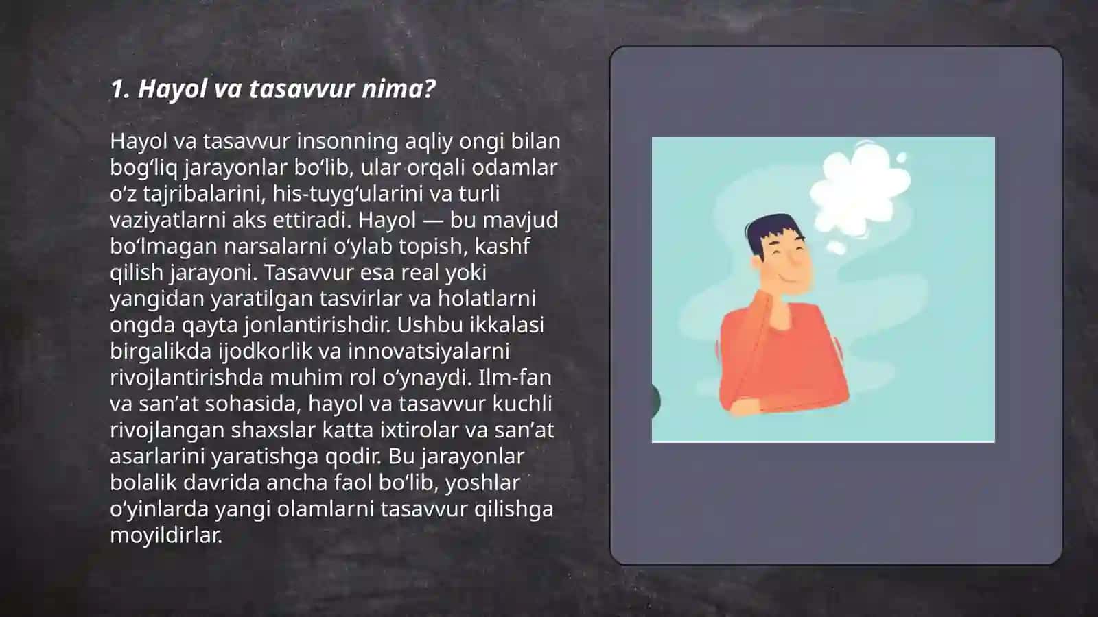 Hayol va tasavvurlar 3