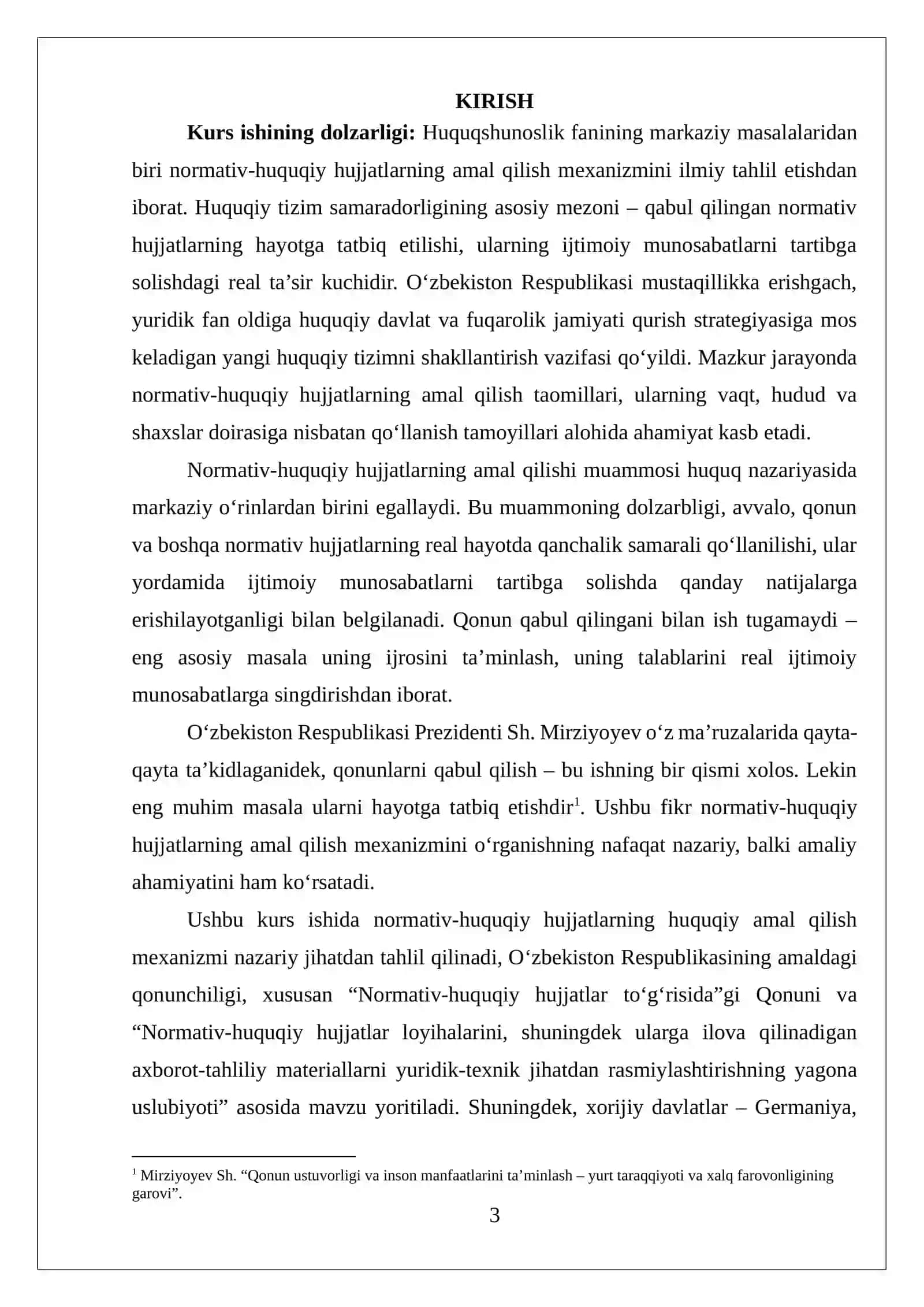 NORMATIV-HUQUQIY HUJJATLARNING VAQT, HUDUD VA SHAXSLARGA NISBATAN AMAL QILISHI 3