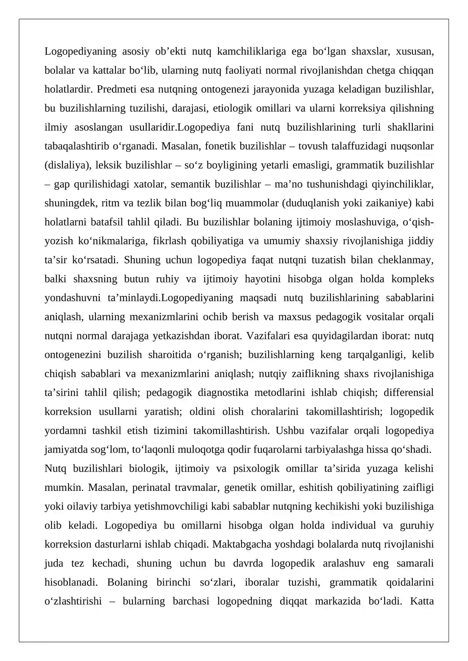 Logopediya fanining maqsadi va vazifalari 3