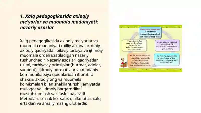 Xalq pedagogikasida axloqiy me'yorlar muomala madaniyatining aks etishi 3