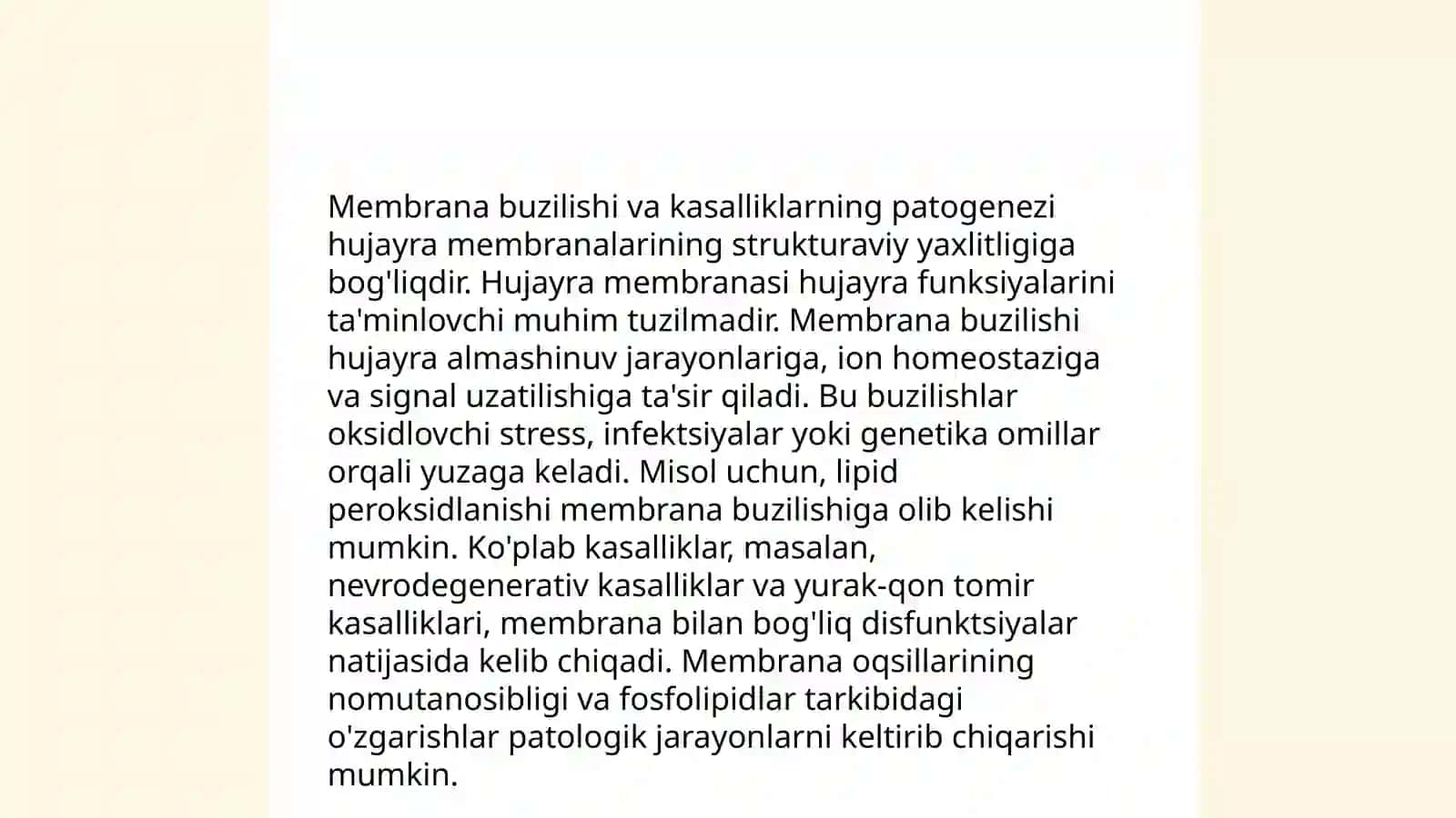 Membrana buzilishlarni patologik jarayonni kelib chiqishidagi oʻrni 3