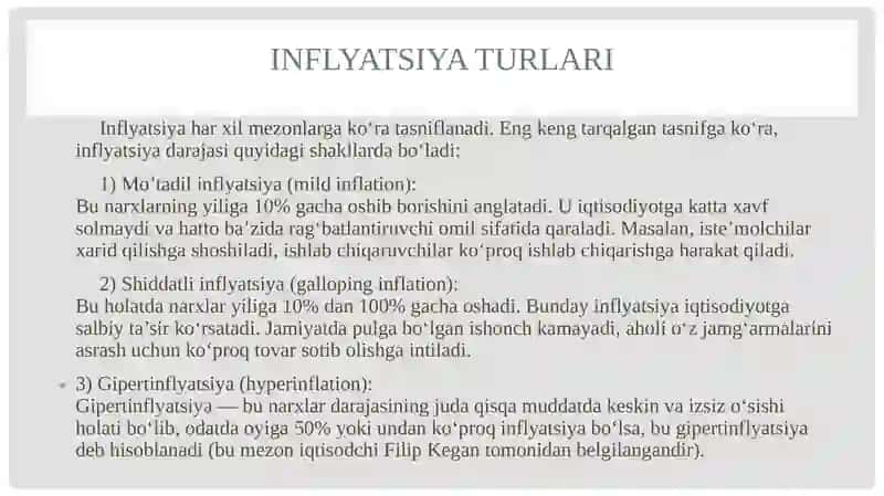 Inflatsiya va uning kelib chiqishi tarixi 3