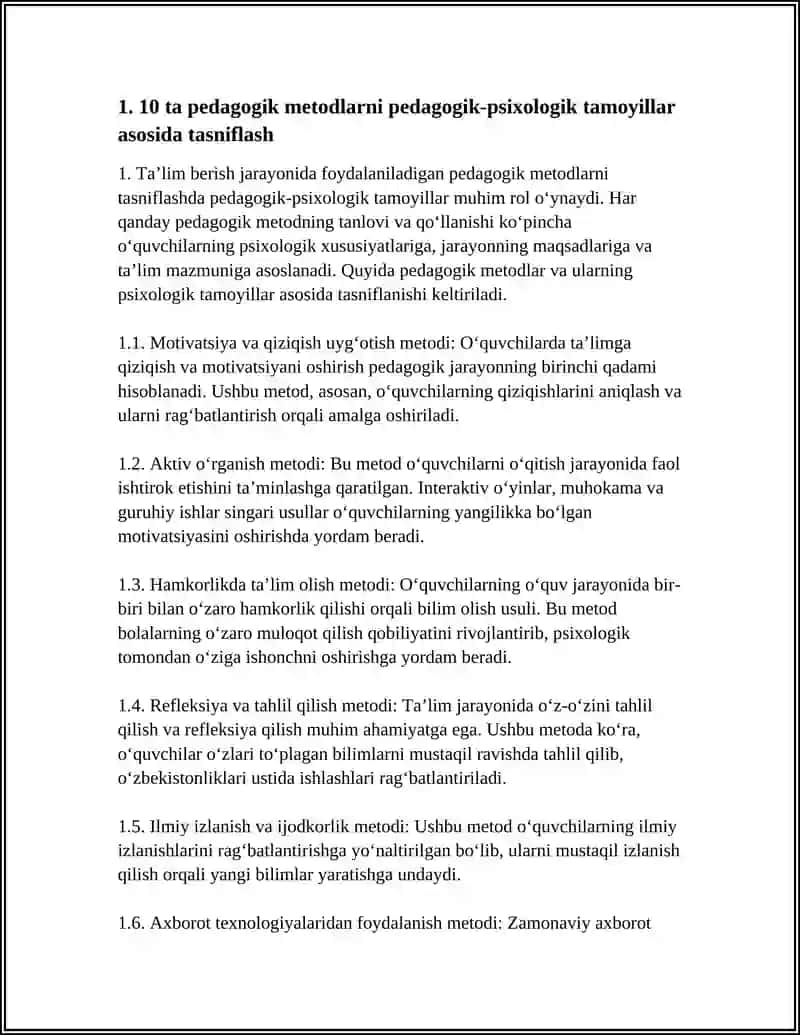 10 TA PEDOGOGIK METODGA TASNIF VA 20 TA PEDOGOGIK TESTLAR TUZISH 3