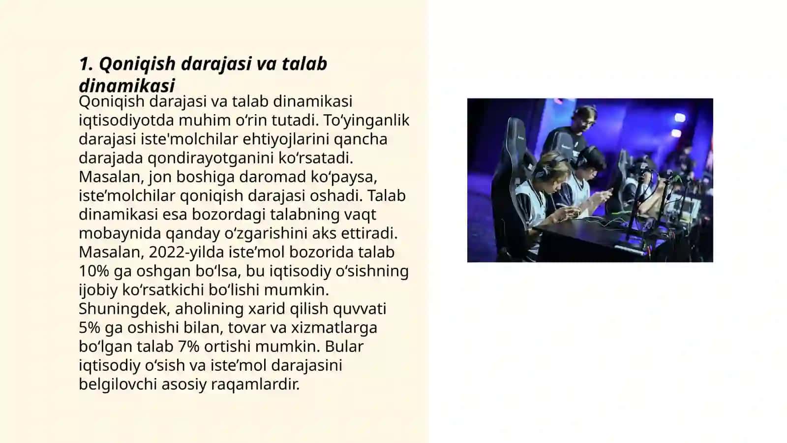 Qoniqish darajasi va talab dinamikasi 3