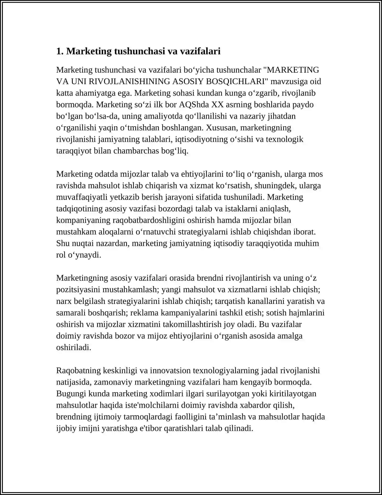 MARKETING VA UNI RIVOJLANISHINING ASOSIY BOSQICHLARI 3