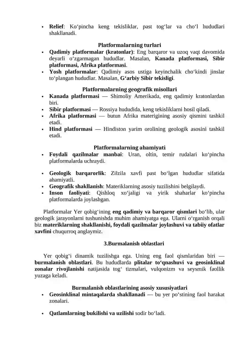 Yer po‘stining tuzilish xaritasini ishlash 3