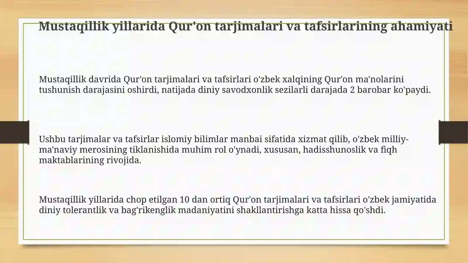 Mustaqillik yillarida Qur'on tarjimalari 3